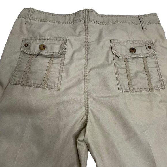 MD Marx Dutch High Rise Cargo Shorts 34 Tan Pockets Button Zipper Belt Loops - Picture 5 of 7